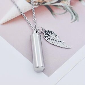 NWT Cremation urn necklace with angel wing
